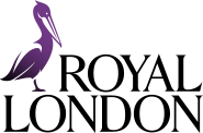 Royal London logo with purple pelican graphic