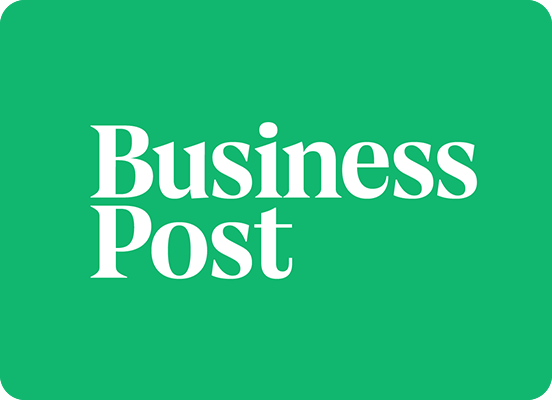 Business Post logo on green background