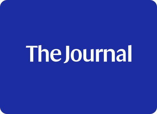 Blue background with white text The Journal logo